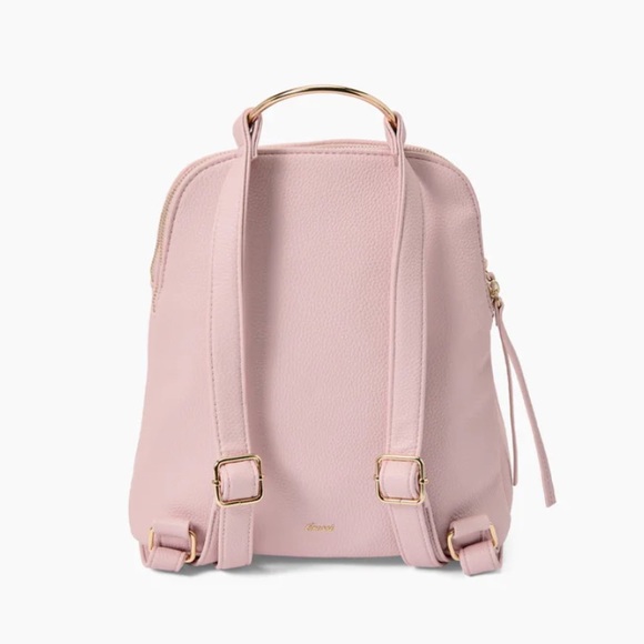NEW!!! Vegan Leather Bowtie Pink Backpack Hand Bag - Picture 3 of 12